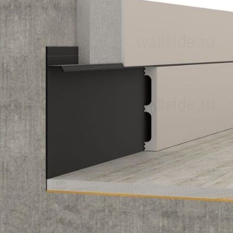 Скрытый плинтус Pro Design 323 чёрный муар, ral 9005