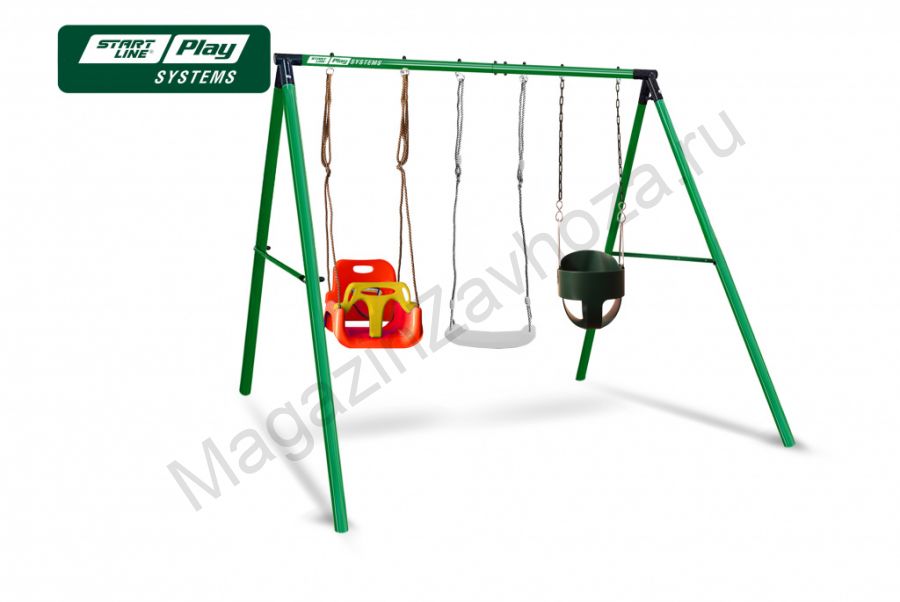 Качели SLP SYSTEMS 3 секции плюс лодочка белое плюс 2 качели с фиксацией