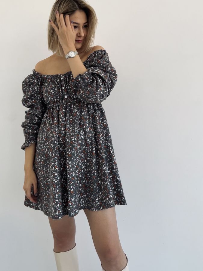 Платье Fieno из теплого хлопка Луговые травы