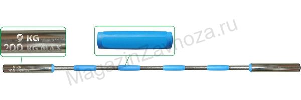 Гриф для штанги Leco-IT Pro+ на диам. 50 мм, 180 см, на 200 кг, вес 9 кг