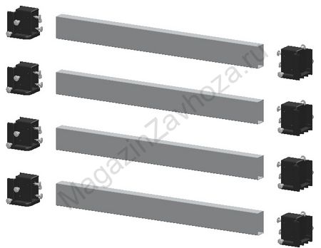 Поперечины с узловыми элементами (комплект 4 шт.)