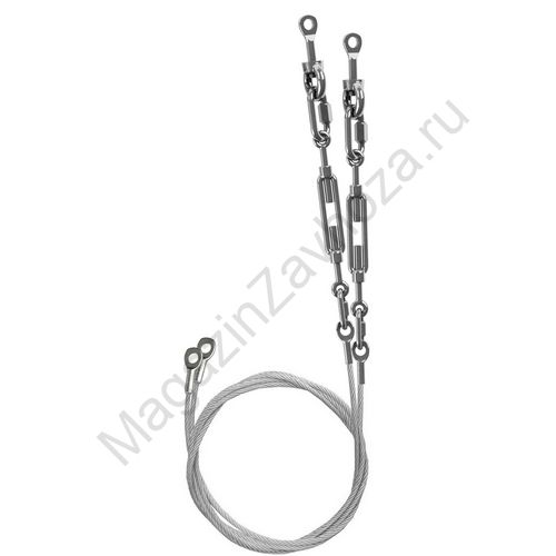 Верхняя пара тросовых систем для качелей 650 см., (трос 6 мм до 600 кг) 525 см