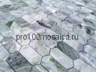 Мозаика Pietrine Hexagonal - Onice Verde oliva POL long hex 278x304х7 мм (чип 38х86х7 мм)