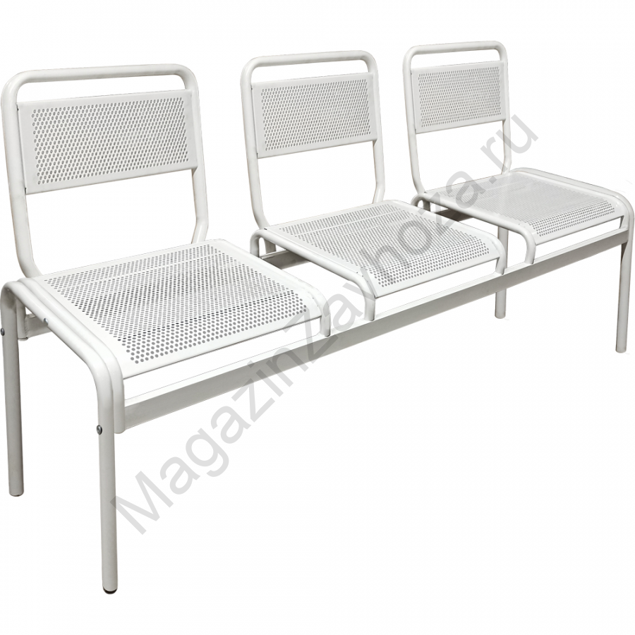 Скамейка металлическая трехместная М111-07 разборная конструкция со спинками