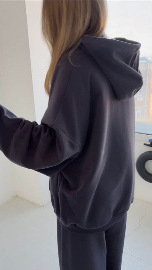 Худи оверсайз в цвете графит