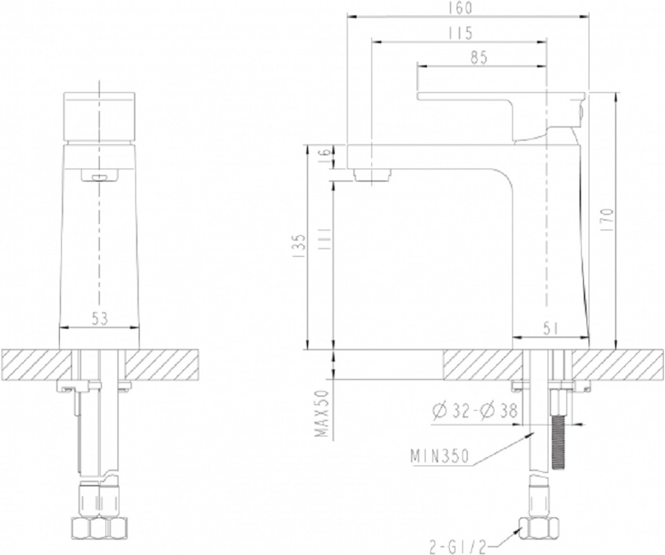 Смеситель для кухни Bravat Riffle F172106C схема 2