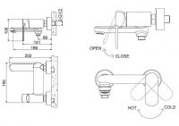 Смеситель Bravat Opal для ванны F6125183CP-01-RUS схема 2