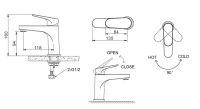 Смеситель Bravat Eler для раковины F1191238CP-RUS схема 2