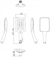 Душевая лейка Bravat Square P70143CP-RUS схема 2