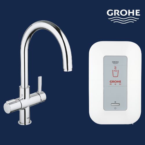 СМЕСИТЕЛЬ GROHE RED DUO И ОДИНАРНЫЙ БОЙЛЕР (4 ЛИТРА)