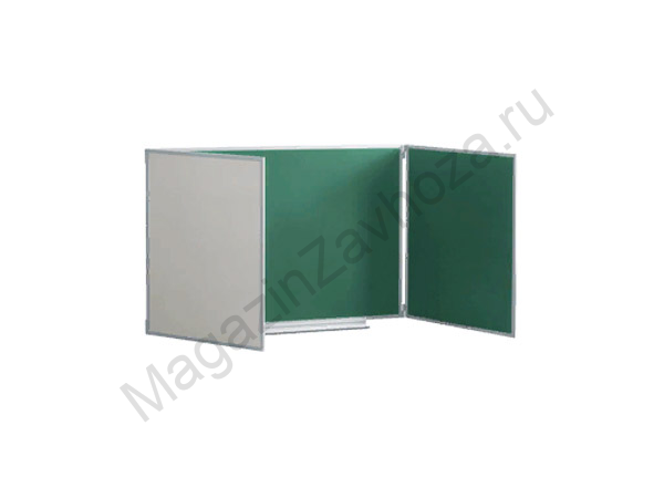 Трёхэлементные с пятью рабочими поверхностями комбинированная (мел/маркер), из стального эмалированного листа