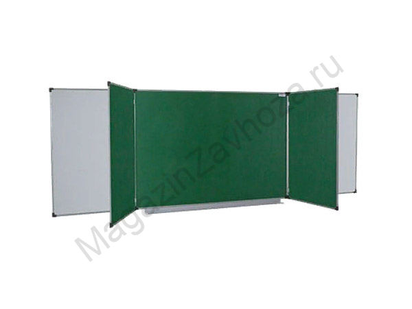 Пятиэлементные школьные доски комбинированные с семью рабочими поверхностями (мел/маркер)