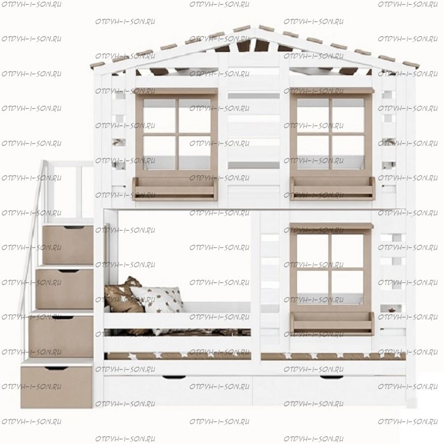 Кровать двухъярусная, Кровать-домик Roof №40R