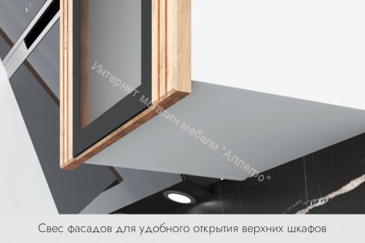 Кухонный гарнитур со стеклом "Диор" 2,0 м (Дуб крафт белый/Дуб крафт табачный)