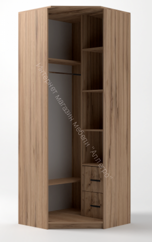 Шкаф угловой "Дуэт Люкс" с зеркалом (Дуб вотан)