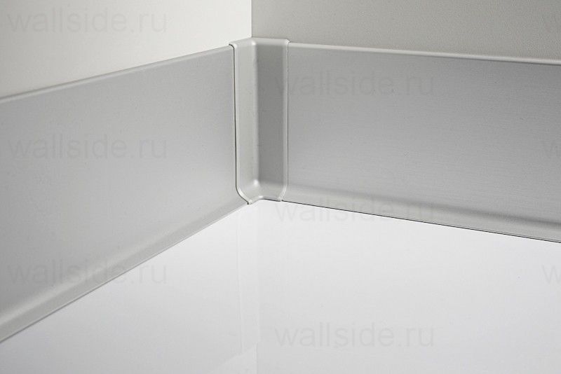 Плинтус алюминиевый Евротрим 2140, 40х10 мм, серебро матовое