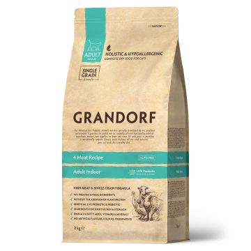 ГРАНДОРФ 4 мяса с пробиотиками для домашних кошек(GRANDORF 4 Meat Indoor PROBIOTIC)