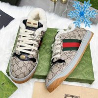 Мужские кеды Gucci с мехом