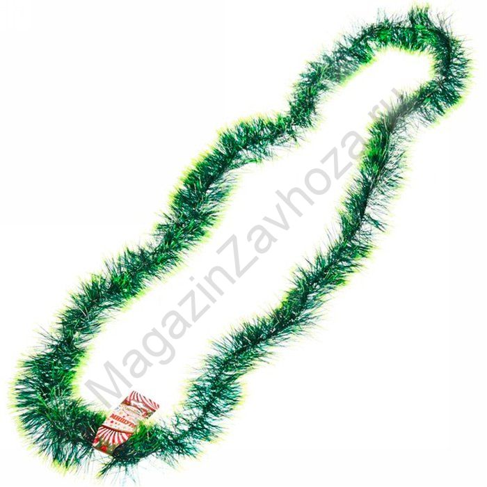 Мишура 2м 9см "Лесная зелень" зеленый/св.зеленый 215-206