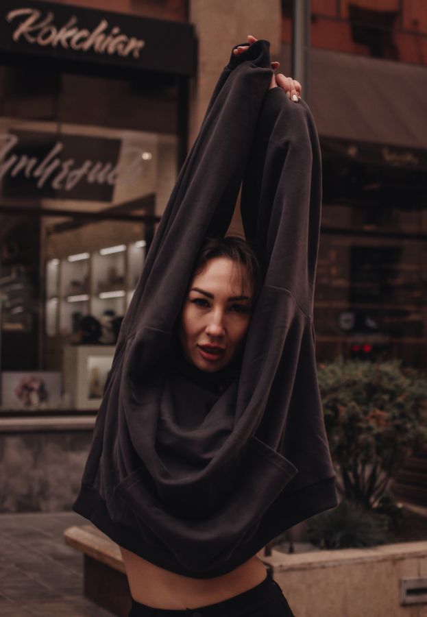 Худи оверсайз в цвете графит