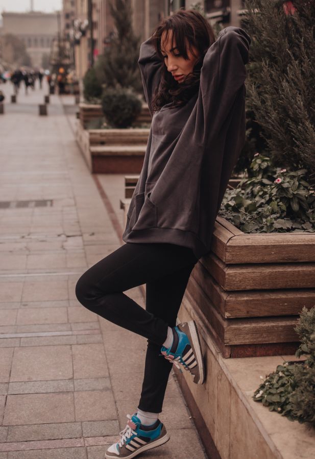 Худи оверсайз в цвете графит