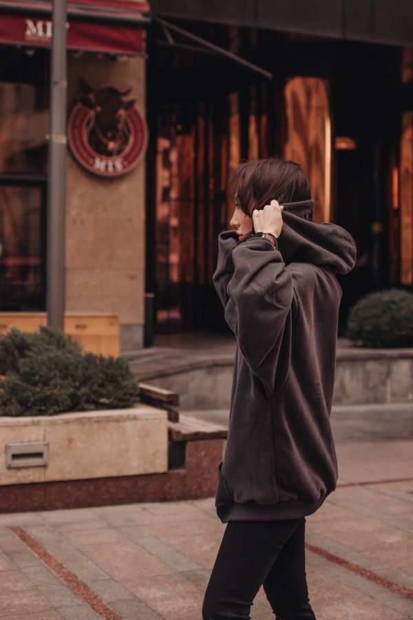 Худи оверсайз в цвете графит