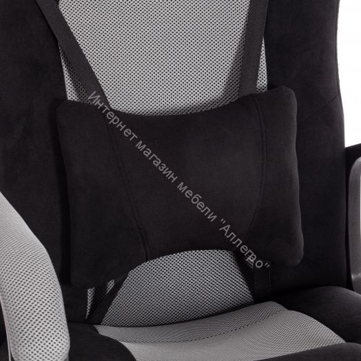 Кресло DRIVER (22) флок/ткань, черный/серый, 35/TW-12