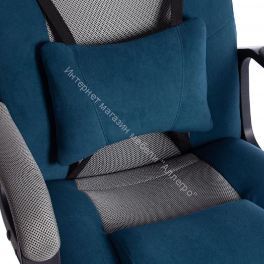 Кресло DRIVER (22) флок/ткань, синий/серый, 32/TW-12