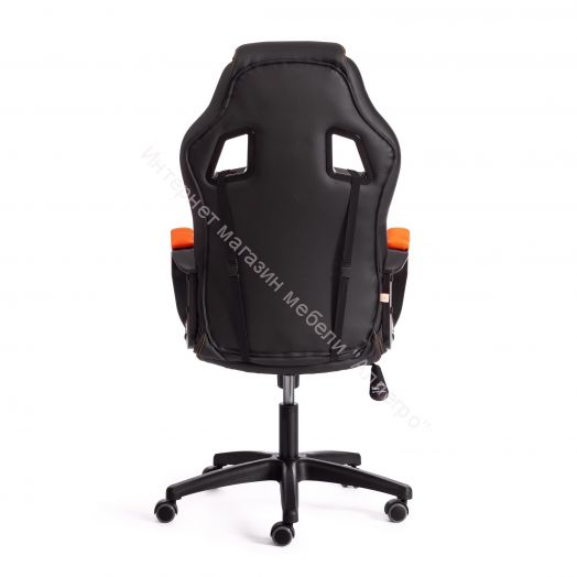 Кресло DRIVER (22) кож/зам/ткань, черный/оранжевый, 36-6/TW-07