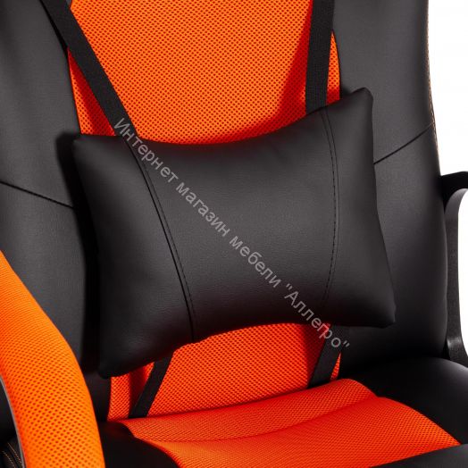 Кресло DRIVER (22) кож/зам/ткань, черный/оранжевый, 36-6/TW-07