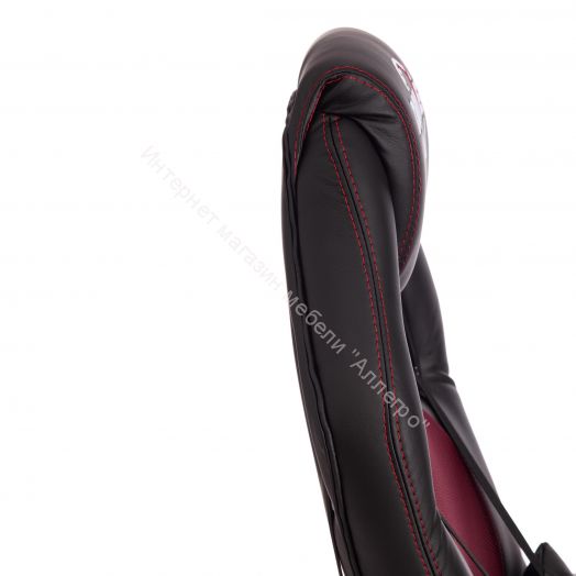 Кресло DRIVER (22) кож/зам/ткань, черный/бордо, 36-6/TW-13