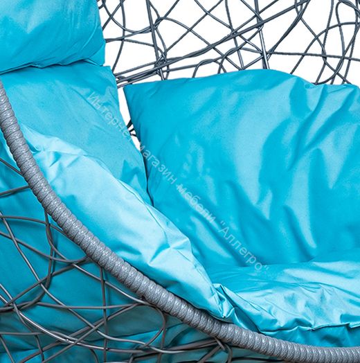 Подвесное Кресло Leset Саона каркас Серый металлик подушка Бирюза яркая