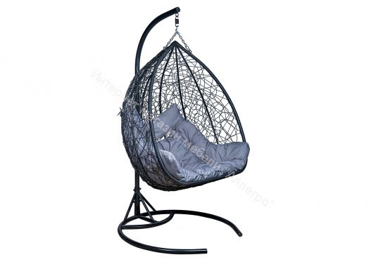 Подвесное Кресло Leset Гаити каркас Черный подушка Светло-серая