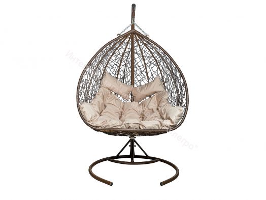 Подвесное Кресло Leset Гаити каркас Коричневый подушка Бежевая
