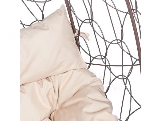 Подвесное Кресло Leset Эва каркас Коричневый подушка Бежевая