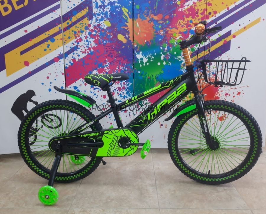 Велосипед детский 20" 1 скорость зелёный для мальчика