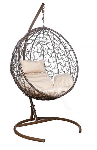 Подвесное Кресло Leset Луна каркас Коричневый подушка Бежевая