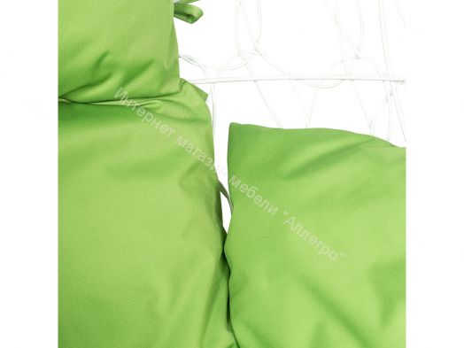 Подвесное Кресло Leset Ажур каркас Белый подушка Зеленое яблоко