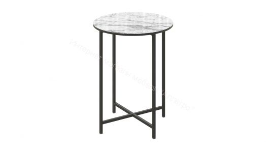 Стол журнальный ДП 1-03-04 (Чёрный/Мрамор белый)
