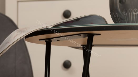 Стол журнальный ДП 1-03-04 (Чёрный/Мрамор белый)