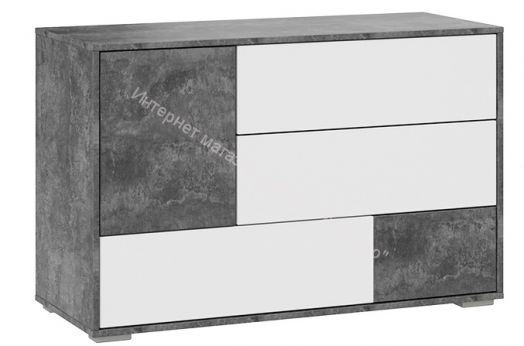 Комод "Монтерей" исп.2 (Цемент тёмный/Белый)