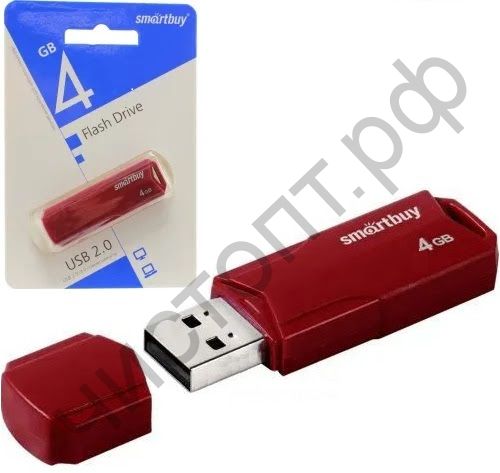 флэш-карта Smartbuy 4GB Clue Burgundy темно- красн