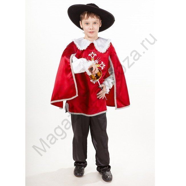 Карнавальный костюм Мушкетер красный р 116-60 /текстиль/Пуговка/