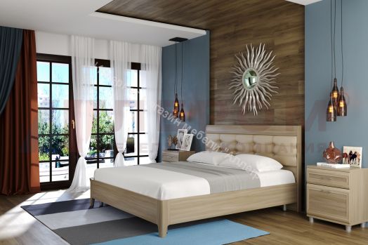 Кровать КР-2074  (1,8х2,0) с мягким изголовьем Мелисса