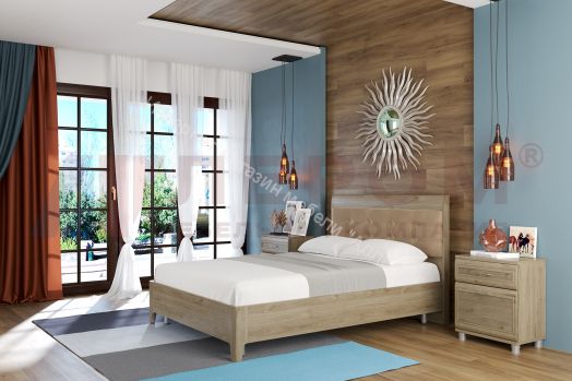 Кровать КР-2071  (1,2х2,0) с мягким изголовьем Мелисса