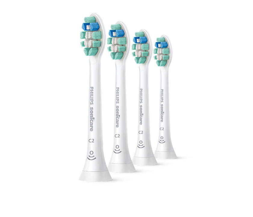 Набор насадок Philips Sonicare C2 Optimal Plaque Defence HX9024 для звуковой щетки, белый, 4 шт