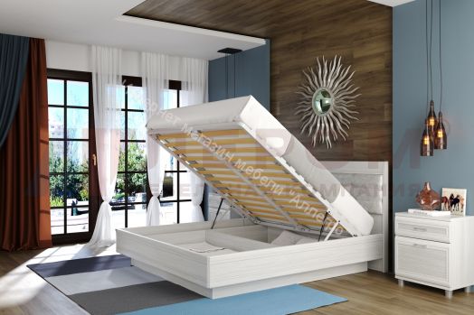 Кровать КР-1853 (1,6х2,0) с П/Мех и мягким изголовьем Мелисса