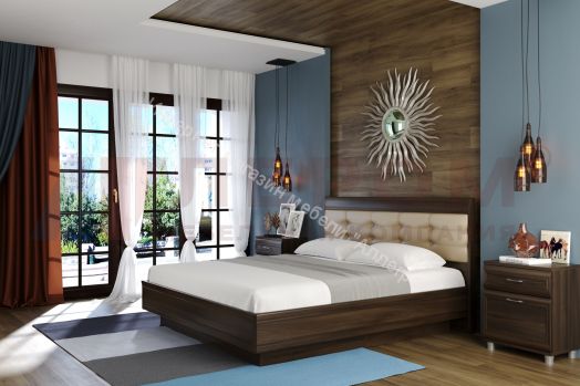 Кровать КР-1853 (1,6х2,0) с П/Мех и мягким изголовьем Мелисса