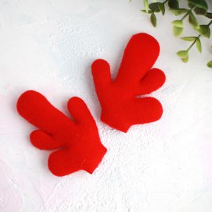 Рожки для образа оленя, красные 8,5*7 см. (пара)