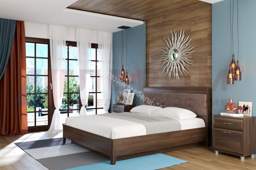 Кровать КР-1073 (1,6х2,0) с П/Мех. и мягким изголовьем Мелисса